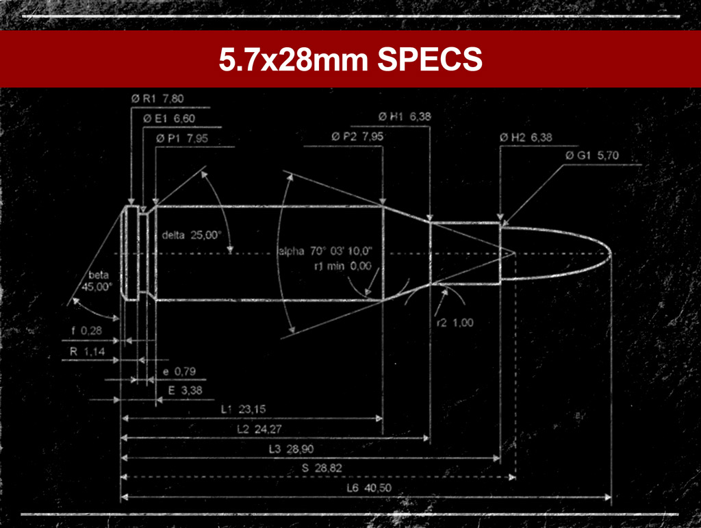 a diagram of the 5.7x28 cartridge