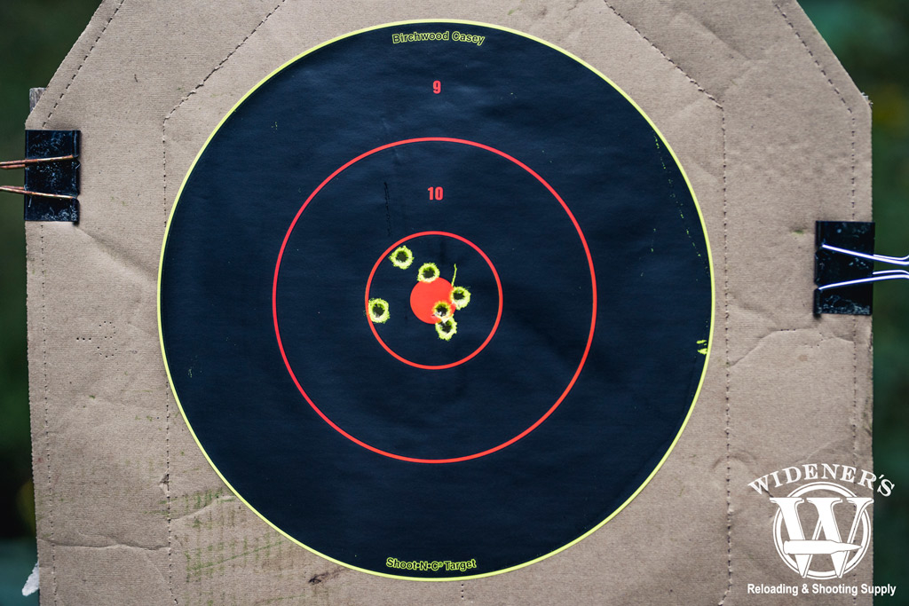 a photo of a target shot with 7.62x39 ammo at 25 yards