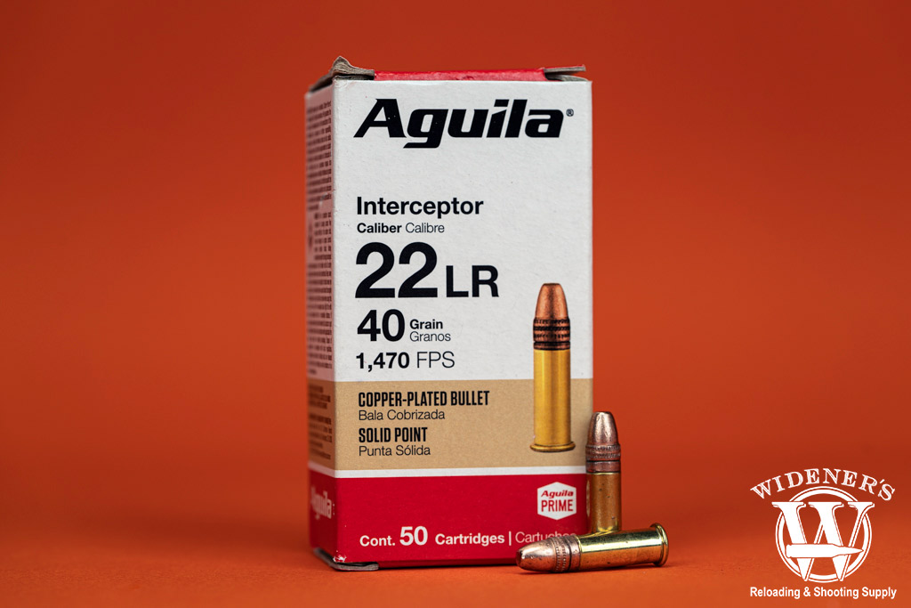 a photo of aguila 22LR interceptor ammo