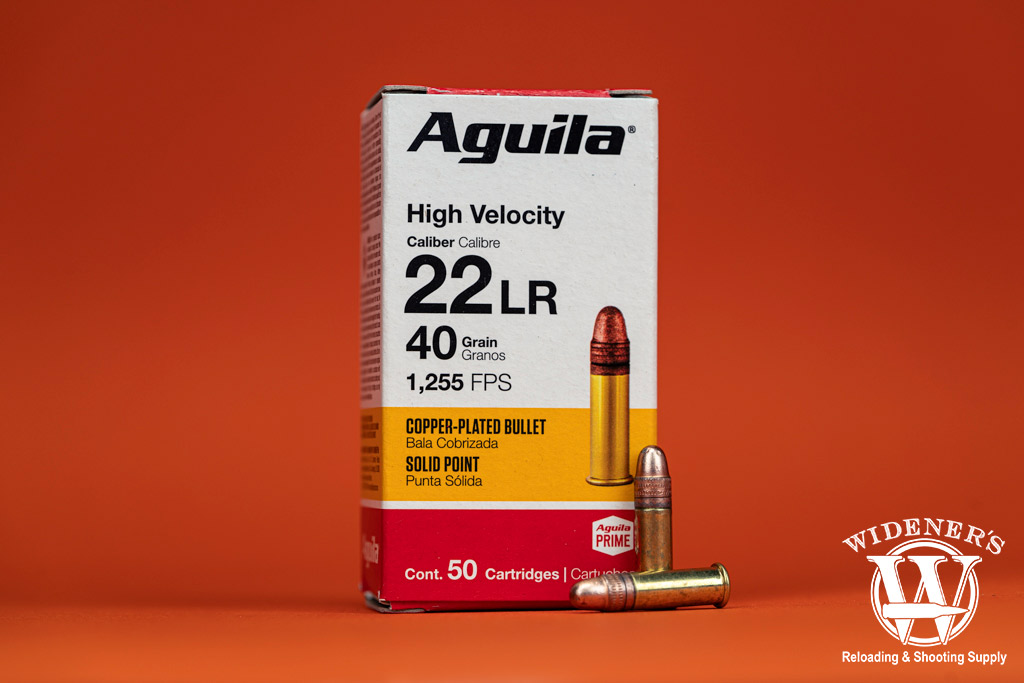 a photo of aguila 22LR high velocity rimfire ammo