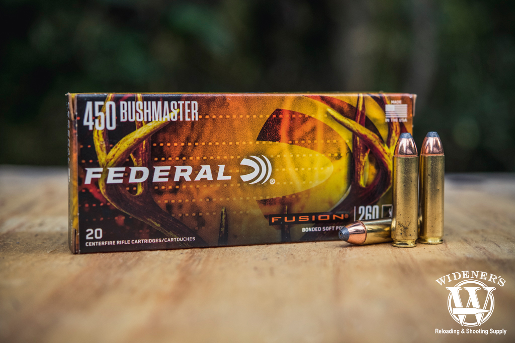 a photo of federal fusion 450 bushmaster 260 gr ammo