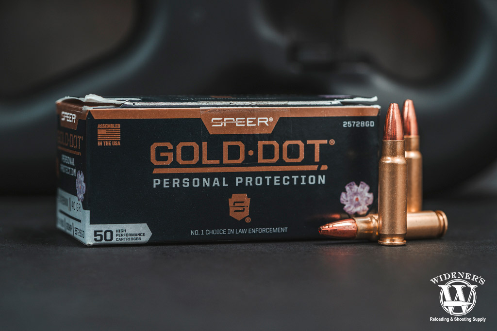 a photo of the best 5.7x28 ammo speer gold dot JHP 40gr